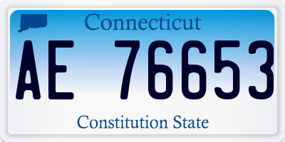 CT license plate AE76653