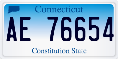 CT license plate AE76654
