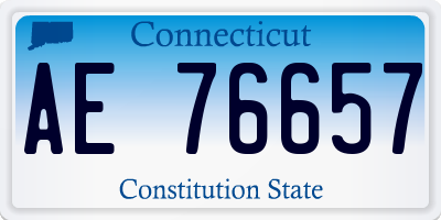 CT license plate AE76657