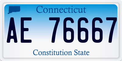CT license plate AE76667