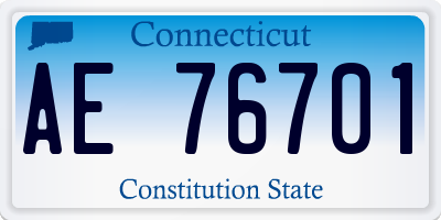 CT license plate AE76701