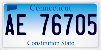 CT license plate AE76705