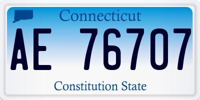 CT license plate AE76707
