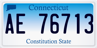 CT license plate AE76713