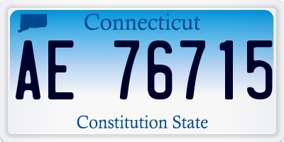 CT license plate AE76715