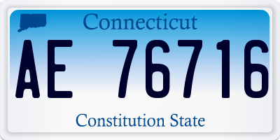CT license plate AE76716