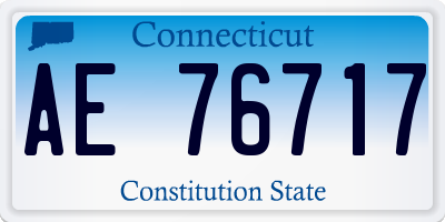 CT license plate AE76717