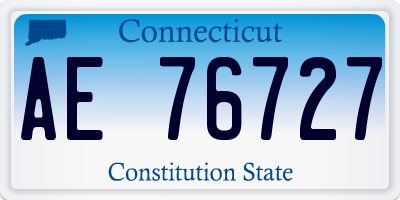 CT license plate AE76727