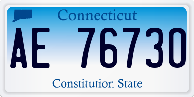 CT license plate AE76730
