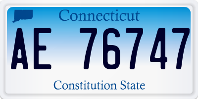 CT license plate AE76747