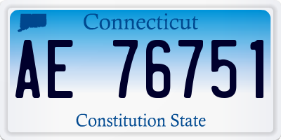 CT license plate AE76751