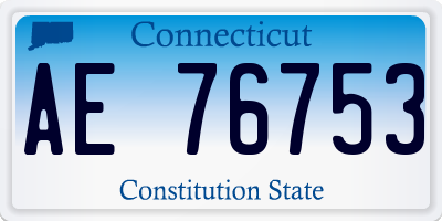 CT license plate AE76753