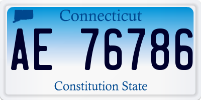 CT license plate AE76786