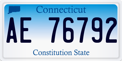 CT license plate AE76792