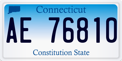 CT license plate AE76810