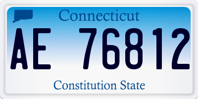 CT license plate AE76812