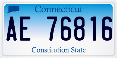 CT license plate AE76816