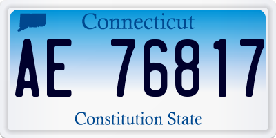 CT license plate AE76817