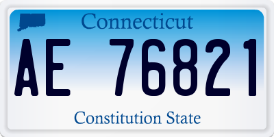 CT license plate AE76821