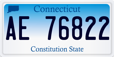 CT license plate AE76822