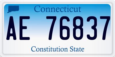 CT license plate AE76837