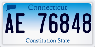 CT license plate AE76848