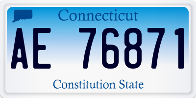 CT license plate AE76871