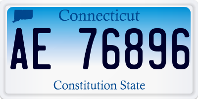 CT license plate AE76896