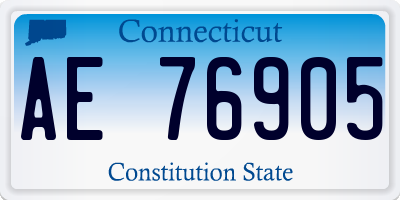 CT license plate AE76905