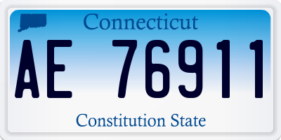 CT license plate AE76911