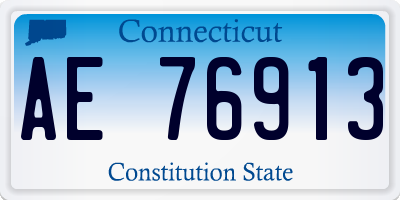 CT license plate AE76913