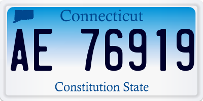 CT license plate AE76919