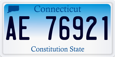 CT license plate AE76921