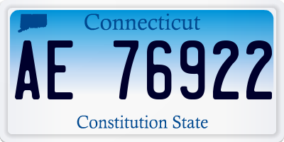 CT license plate AE76922