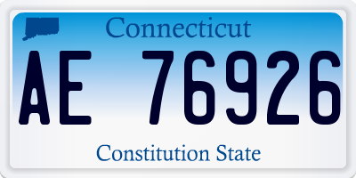 CT license plate AE76926