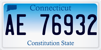 CT license plate AE76932