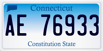 CT license plate AE76933