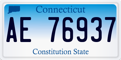CT license plate AE76937