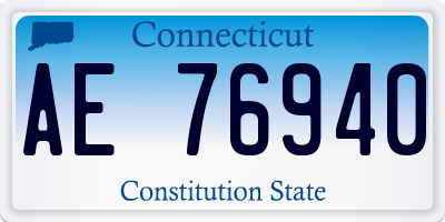 CT license plate AE76940