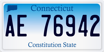 CT license plate AE76942