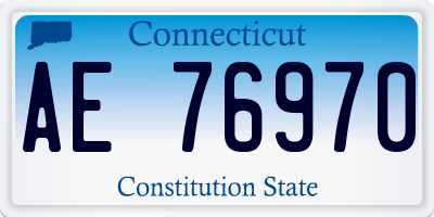 CT license plate AE76970