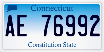 CT license plate AE76992