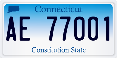 CT license plate AE77001