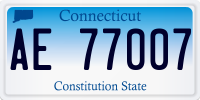 CT license plate AE77007