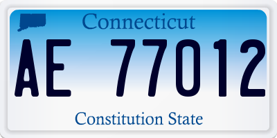 CT license plate AE77012