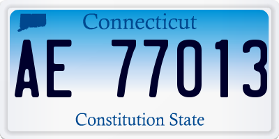 CT license plate AE77013