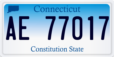 CT license plate AE77017