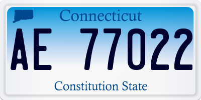 CT license plate AE77022