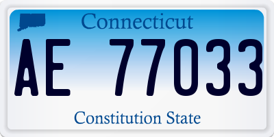 CT license plate AE77033
