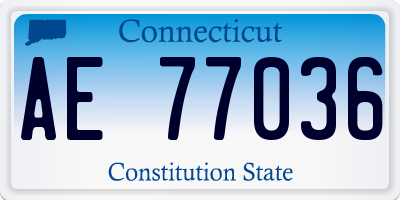 CT license plate AE77036